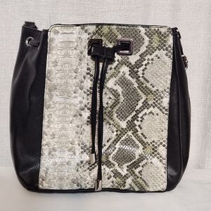 Gemma Rossi Women’s Bucket Shoulderbag Cross Body Snakeskin Accent